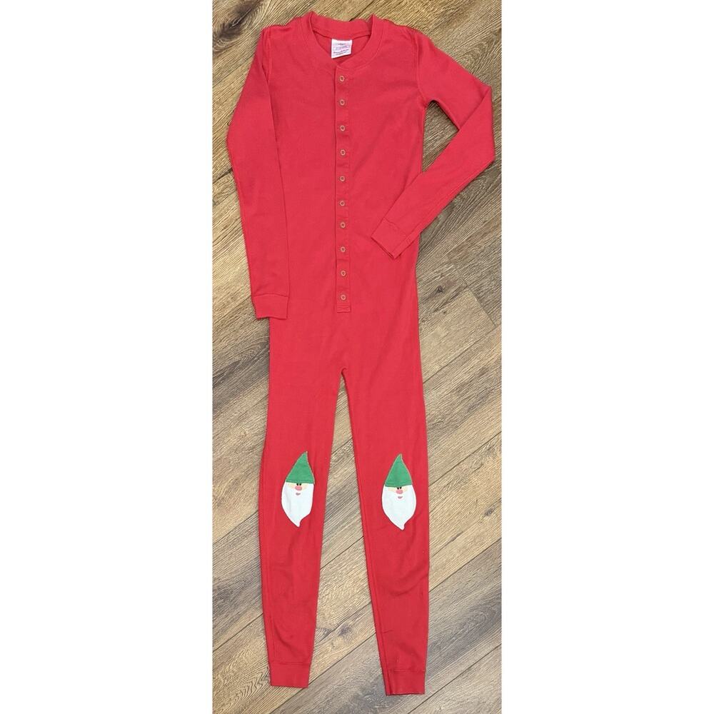 Hanna Andersson Christmas Red Pajama Santa One Piece Union Suit 150 Boy Girl 12